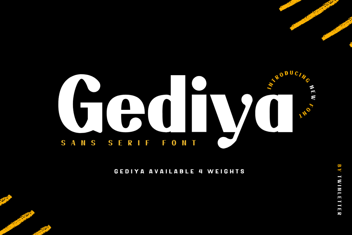 Gediya, a Sans Serif Font by twinstd (Photo 1 of 13)