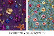 Embroidered Flowers Texture Patterns, a Pattern Graphic by Artful Assets Boutique (Thumbnail 3 of 4)