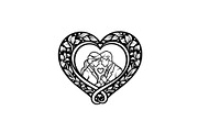 Couple Love Heart Silhouette Bundle, an Illustration by Amazin_art (Thumbnail 31 of 51)