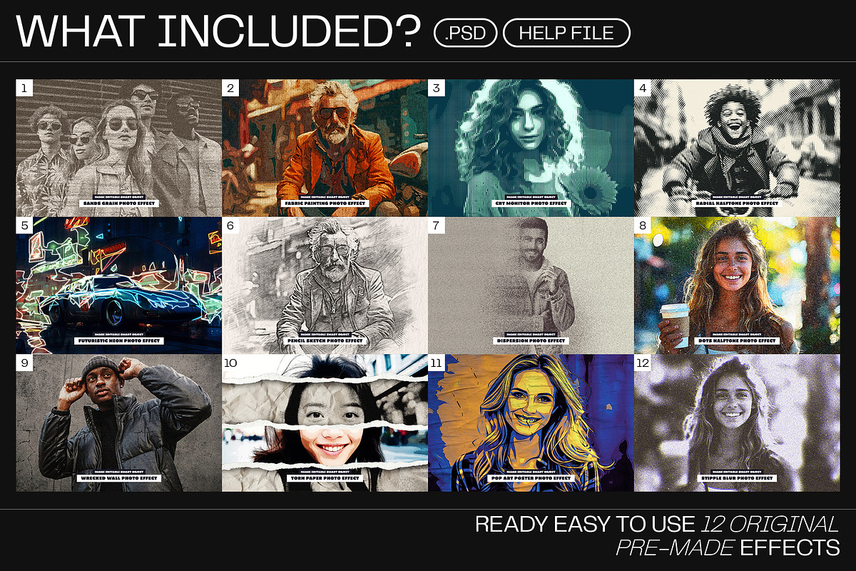 12 Photo Effect Templates, a Layer Style Add-On by iDoodle Studio (Photo 2 of 6)