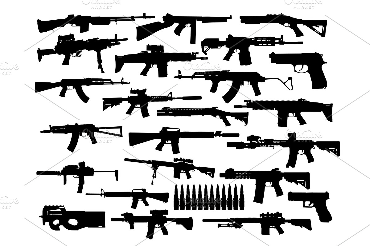 Guns collection set, an Object Graphic by Getmilitaryphotos