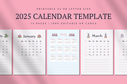 2025 CALENDAR CANVA TEMPLATE, a Stationery Template by The Little Lily Studio (Thumbnail 1 of 5)