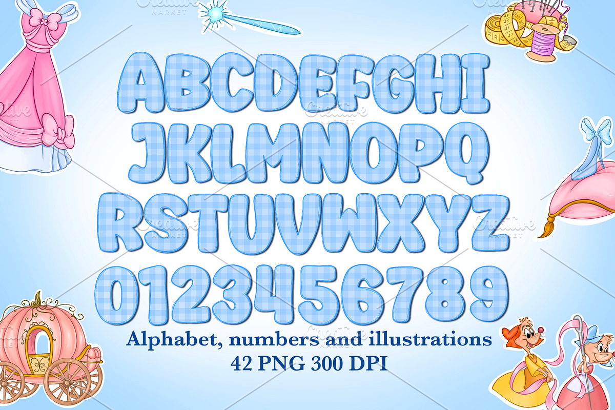 Alphabet and number princess style, an Object Graphic by LoLoArt (Photo 1 of 3)