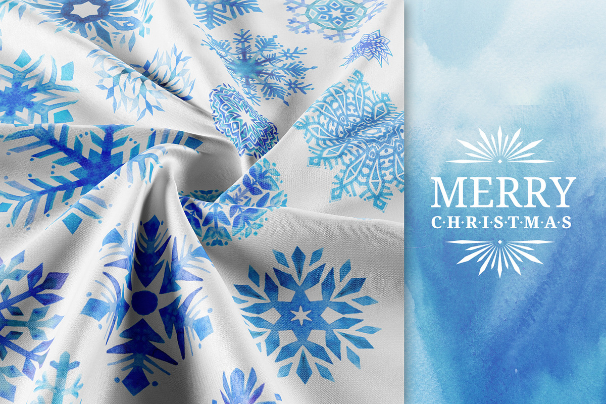 Watercolor Snowflakes, a Decorative Illustration by Lara Cold (Photo 8 of 9)