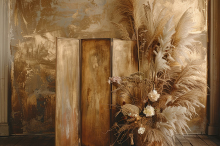 Rusty gold, room divider, backdrop, a Background Photo by Virgo Studio