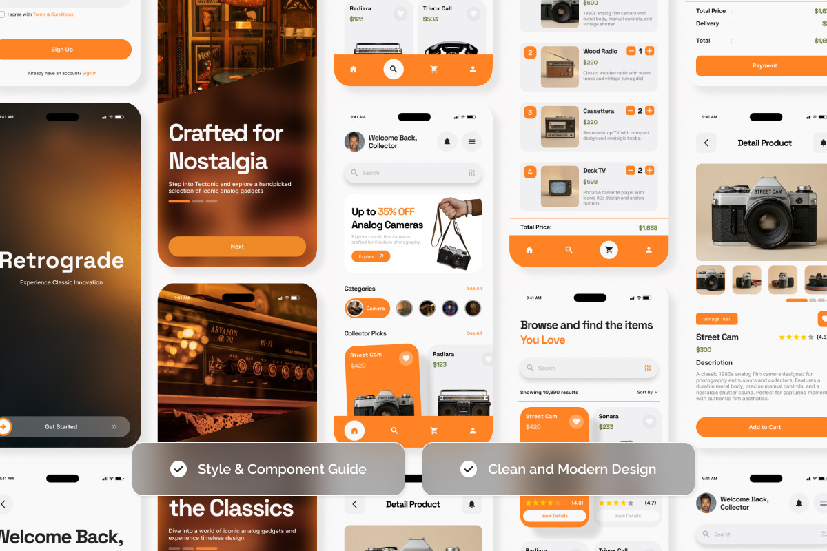 Retrograde Retro Tech E-commerce UI, an App Template by twinstd (Photo 4 of 5)