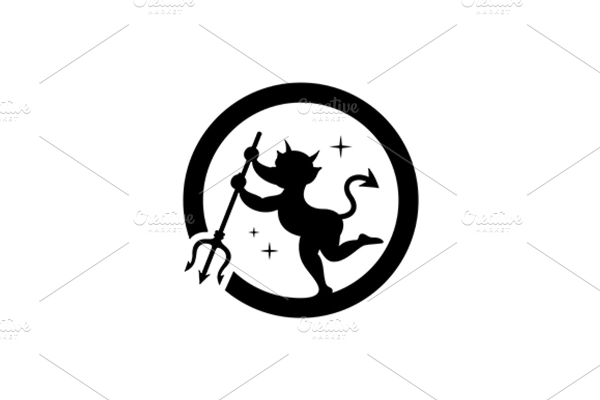 Imp with trident, a Branding & Logo Template by Steinar Logo