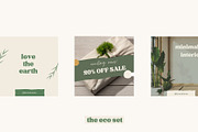 Eco-Friendly Instagram Templates, a Social Media Template by CreativeWilderness (Thumbnail 2 of 7)