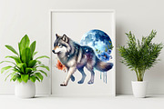 Watercolor Wolf  Sublimation Clipart, an Illustration by SVGArt (Thumbnail 4 of 7)