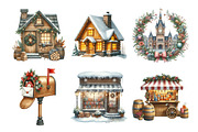 Cozy Winter Town Clipart, an Illustration by Daily.Designs (Thumbnail 4 of 5)