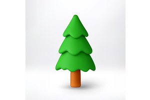 Simple glossy green spruce in 3d, an Object Illustration by Abscent