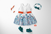 Blue Folk Art Garden, a Pattern Graphic by Arie Clares (Thumbnail 8 of 13)