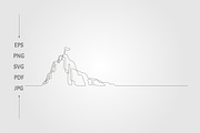 Mountain flag line art, an Object Graphic by lawoel (Thumbnail 2 of 3)