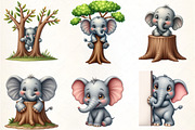 Elephant Peeking Around Corner Clipa, an Illustration by CrexoraLab (Thumbnail 5 of 5)