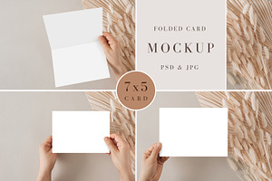 7x5 Folded Card Mockup, Bundle, a Mockup by FOXIMIDesign