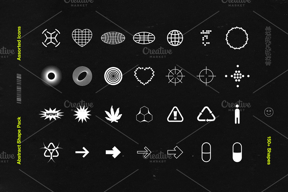 Abstract Shape Pack | 150+ Icons!, an Object Graphic by Mad Supply (Photo 4 of 11)
