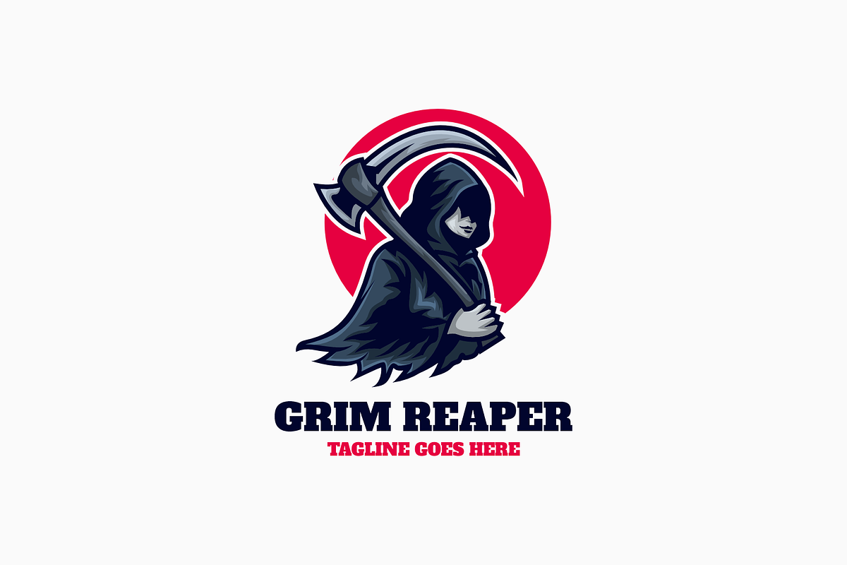 Grim Reaper Simple Mascot Logo, a Branding & Logo Template by Artnivora.Std