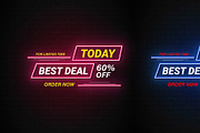 Sale Promotions Vector Neon Bundle, a Decorative Illustration by Photoshop Action (Thumbnail 2 of 15)