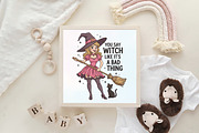 Pinup Witch Sublimation PNG, an Illustration by CraftArtStudio (Thumbnail 4 of 4)