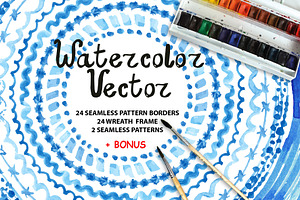 Watercolor VECTOR Pattern Brushes