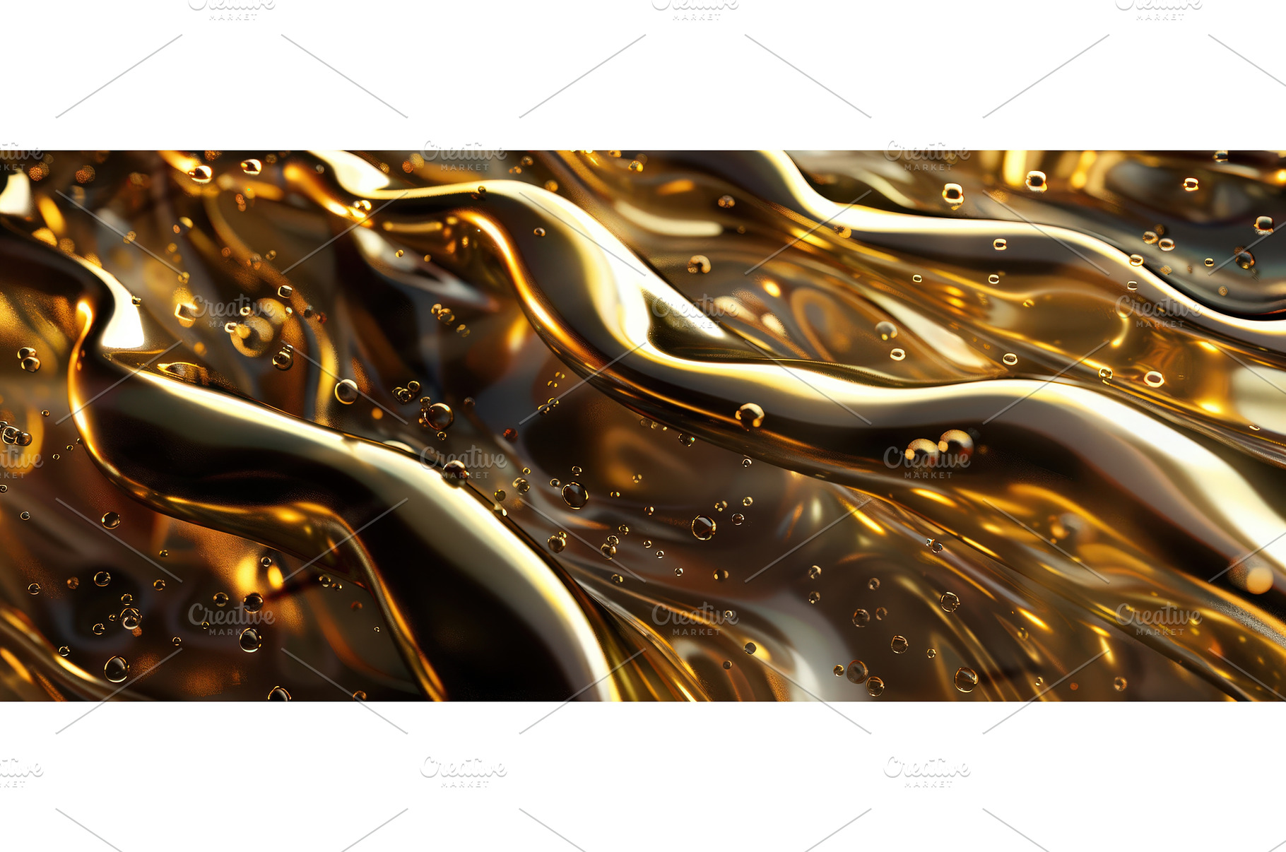 Golden metallic fluid surface with, an Abstract Photo by piter.goskov