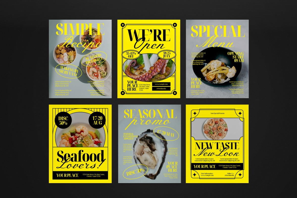 Seafood Instagram Set, a Social Media Template by graphicook (Photo 2 of 3)