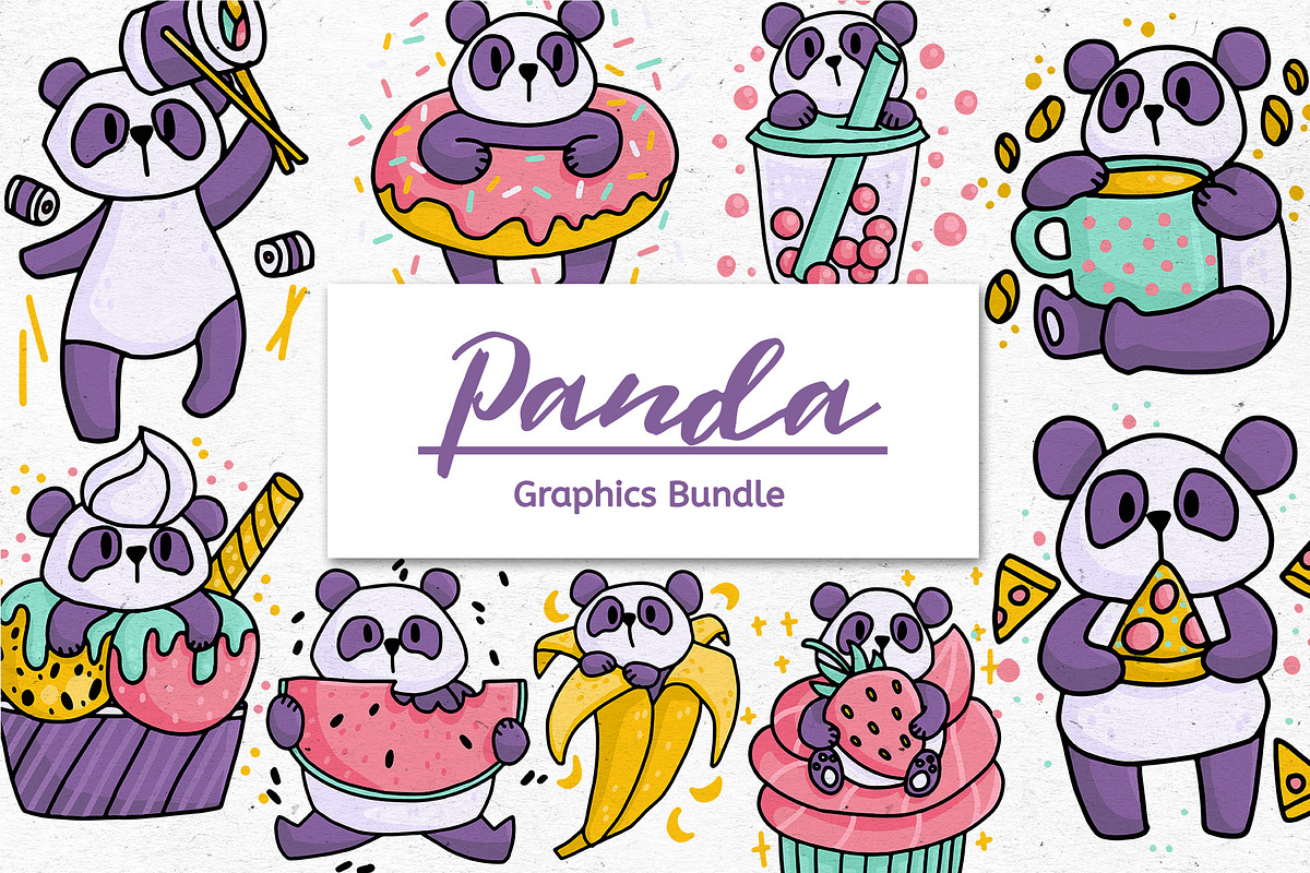 Kawaii Panda Graphics Bundle, an Object Graphic by voidea