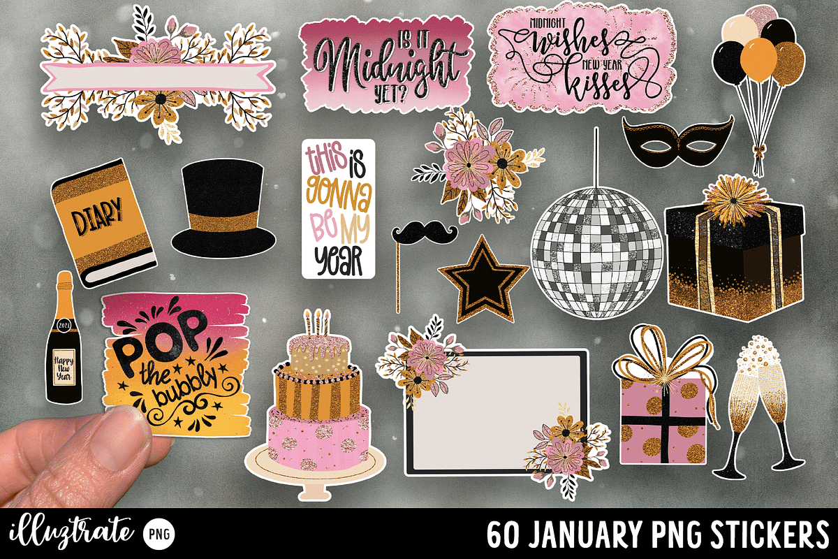 January Stickers for Cricut, an Illustration by illuztrate (Photo 8 of 8)