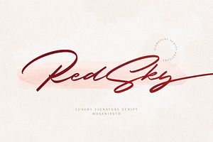 RedSky - Luxurious Signature, a Script Font by Masanis