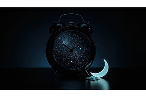 Vintage alarm clock with starry, an Illustration by tilialucida