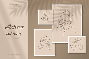 Abstract woman linear face
