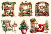 Cozy Christmas watercolour clipart, an Illustration by Hello My Print (Thumbnail 8 of 9)