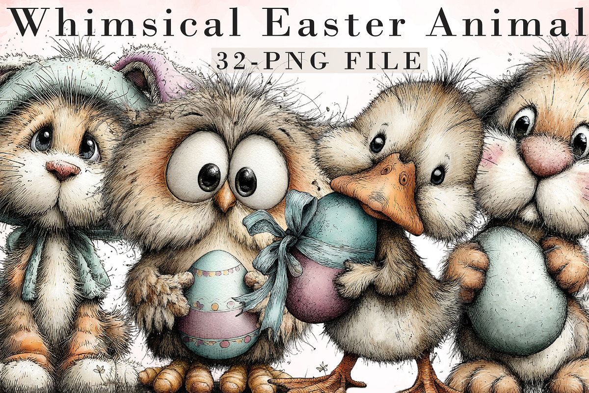 Whimsical Easter Animal Clipart, an Illustration by Libby Wishes (Photo 1 of 9)