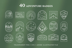 Adventure Line Art Graphic Set