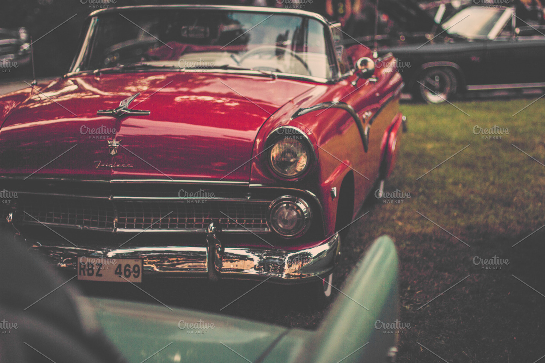 Classic Red Car Stock Photograph