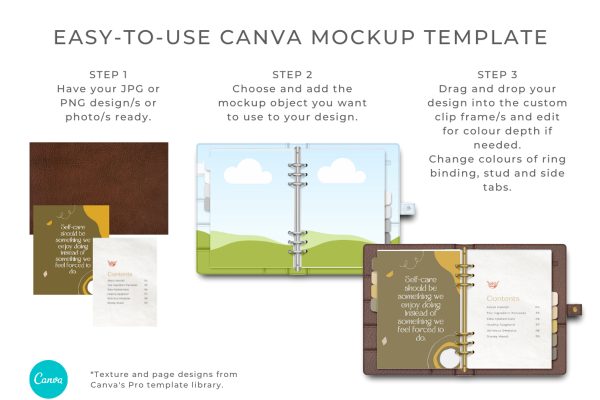 Ring Bound Planner Mockup for Canva, a Books & Magazine Mockup by Mockup Scene (Photo 3 of 22)