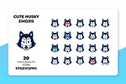Cute Husky Emoticon, an Emoji Icon by yellowline (Thumbnail 3 of 3)