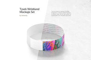 Tyvek Wristband Mockups Set