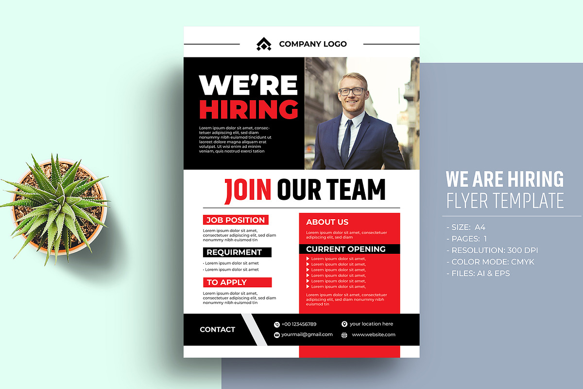 We Are Hiring Job Flyer Template, a Flyer Template by Sharifull11 (Photo 1 of 3)
