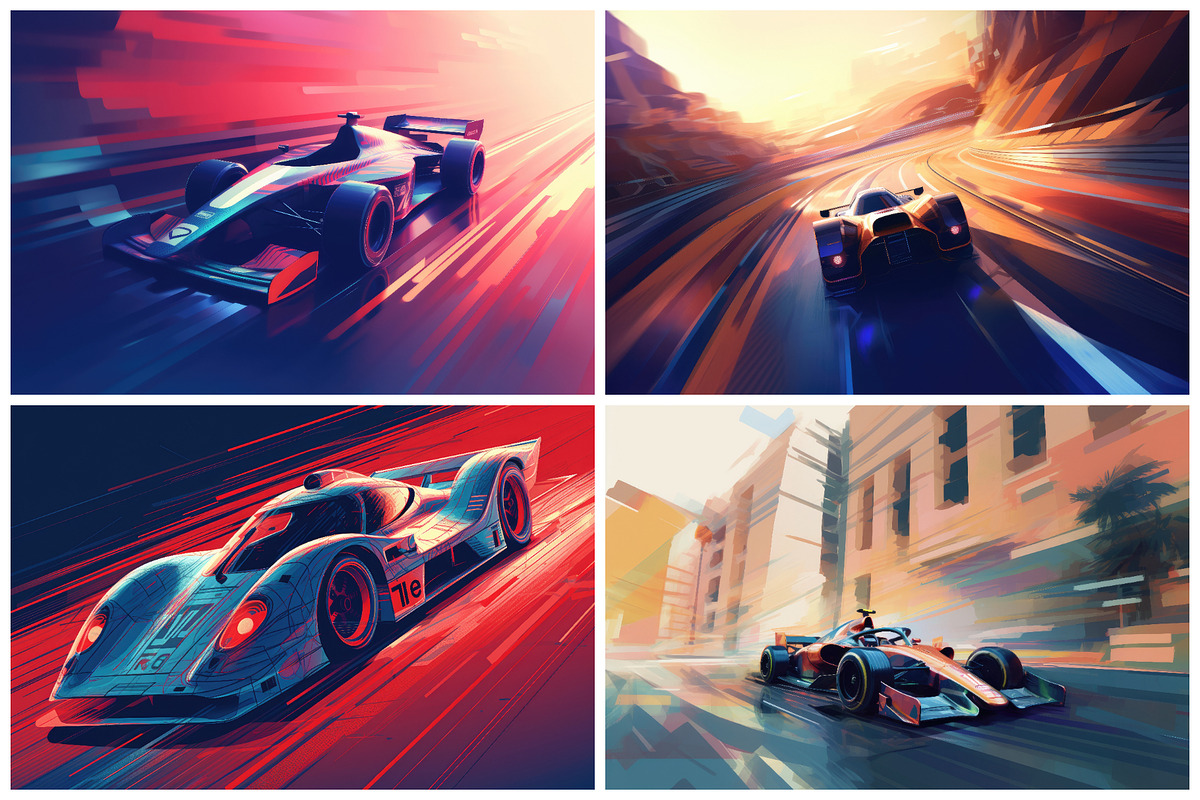20 Colorful Race Car Illustrations, an Illustration by HipFonts (Photo 2 of 6)