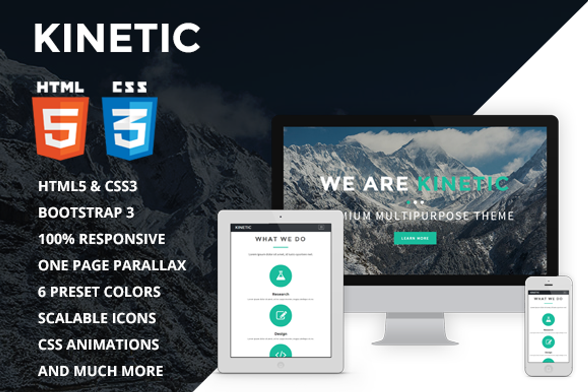 Kinetic - One Page Parallax Theme, a Bootstrap Template by Authentic Goods Co.