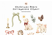 Christmas Goats Cottagecore Clipart, a Seasonal Illustration by divanovskaya_nv (Thumbnail 11 of 15)