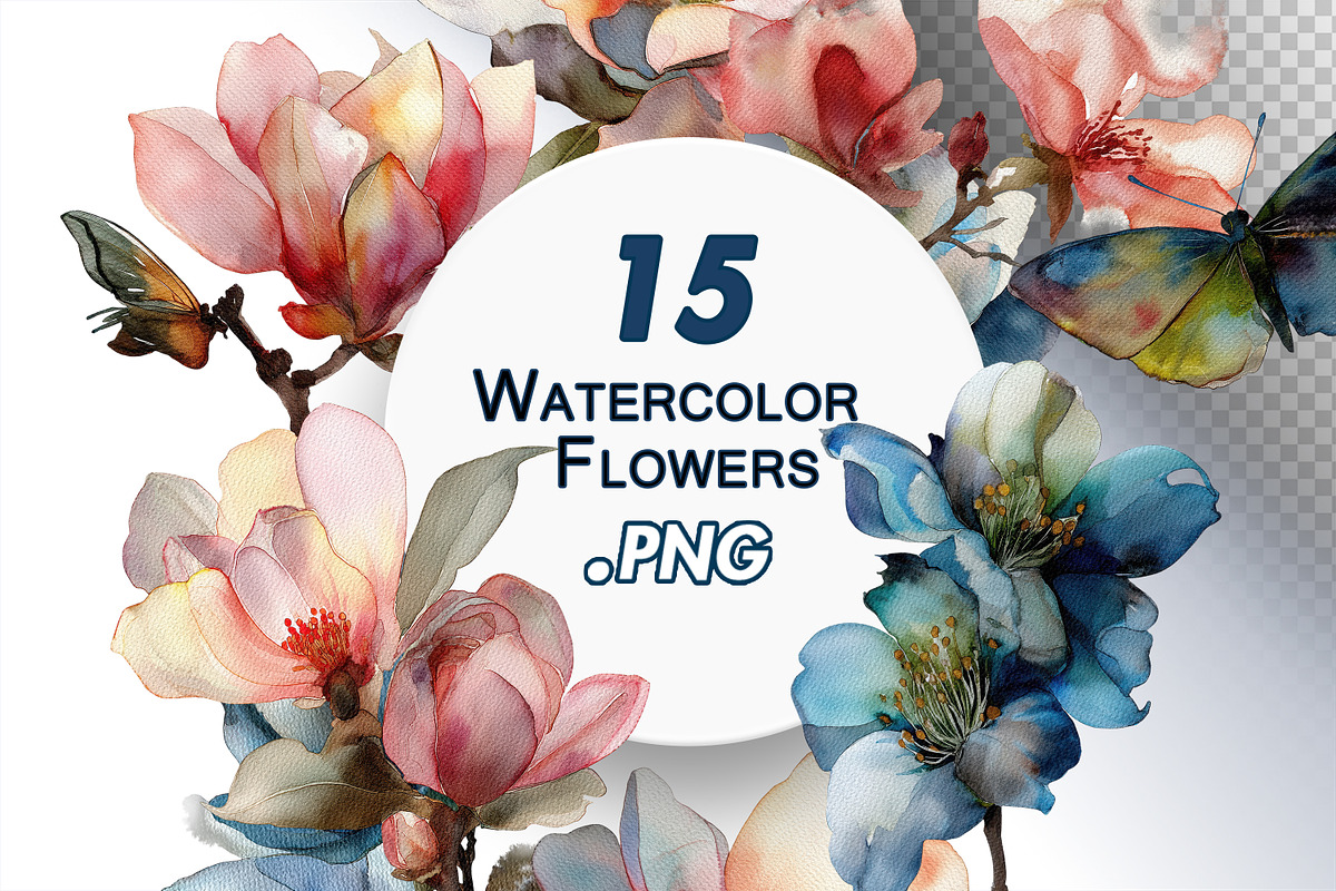 Watercolor Flowers, a Decorative Illustration by BazziBa♥ (Photo 1 of 9)