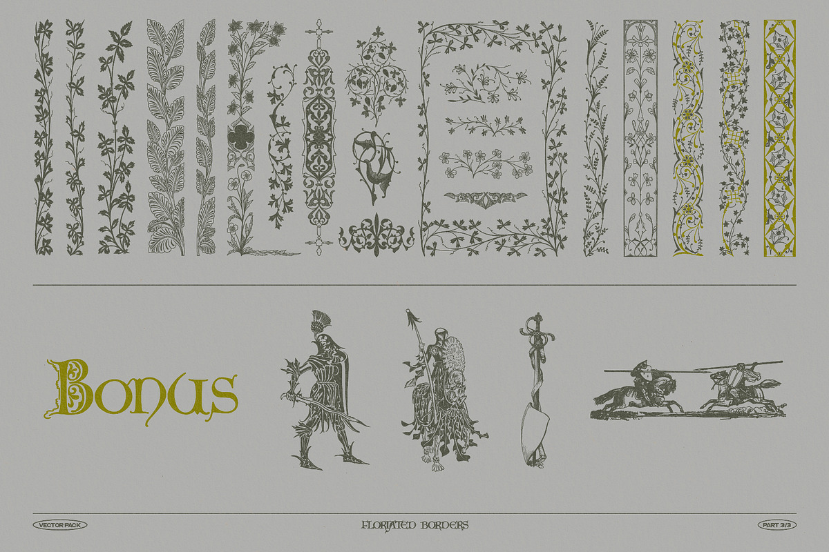 Floriated Borders Vectors, an Object Graphic by MiksKS (Photo 11 of 11)