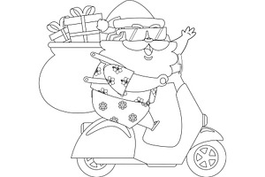 Summer Santa Claus Cartoon Character, an Illustration by HitToon