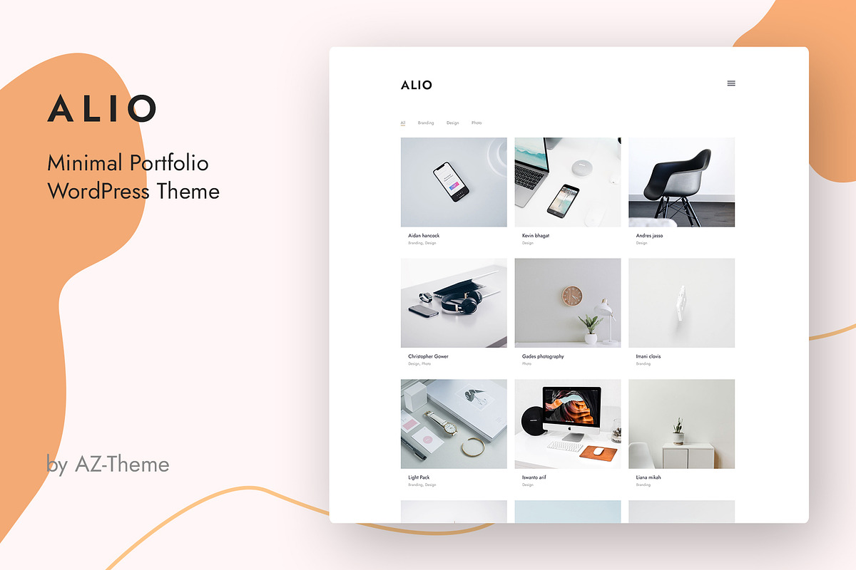 Alio - Minimal Portfolio Theme, a WordPress Template by AZ-Theme (Photo 1 of 5)