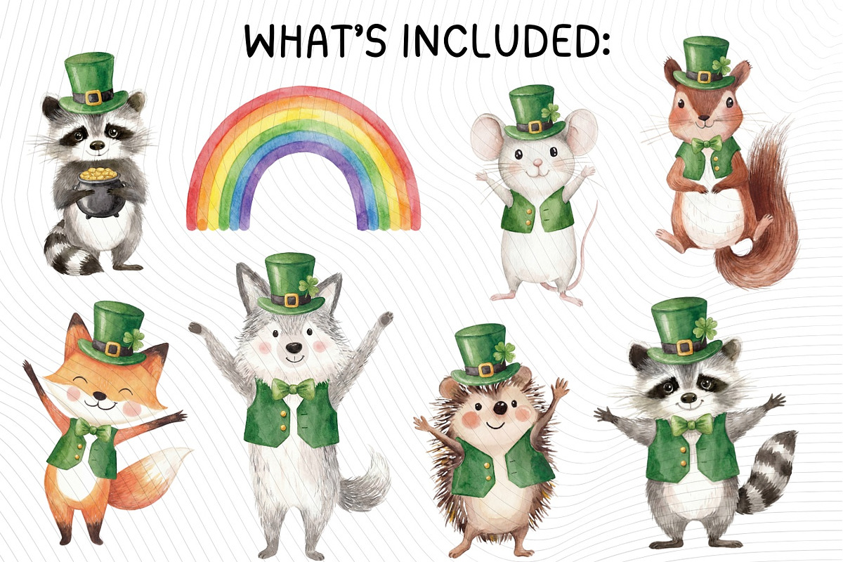 Cute St. Patrick’s Day Animals, an Animal Illustration by PassionPNGcreation (Photo 3 of 7)