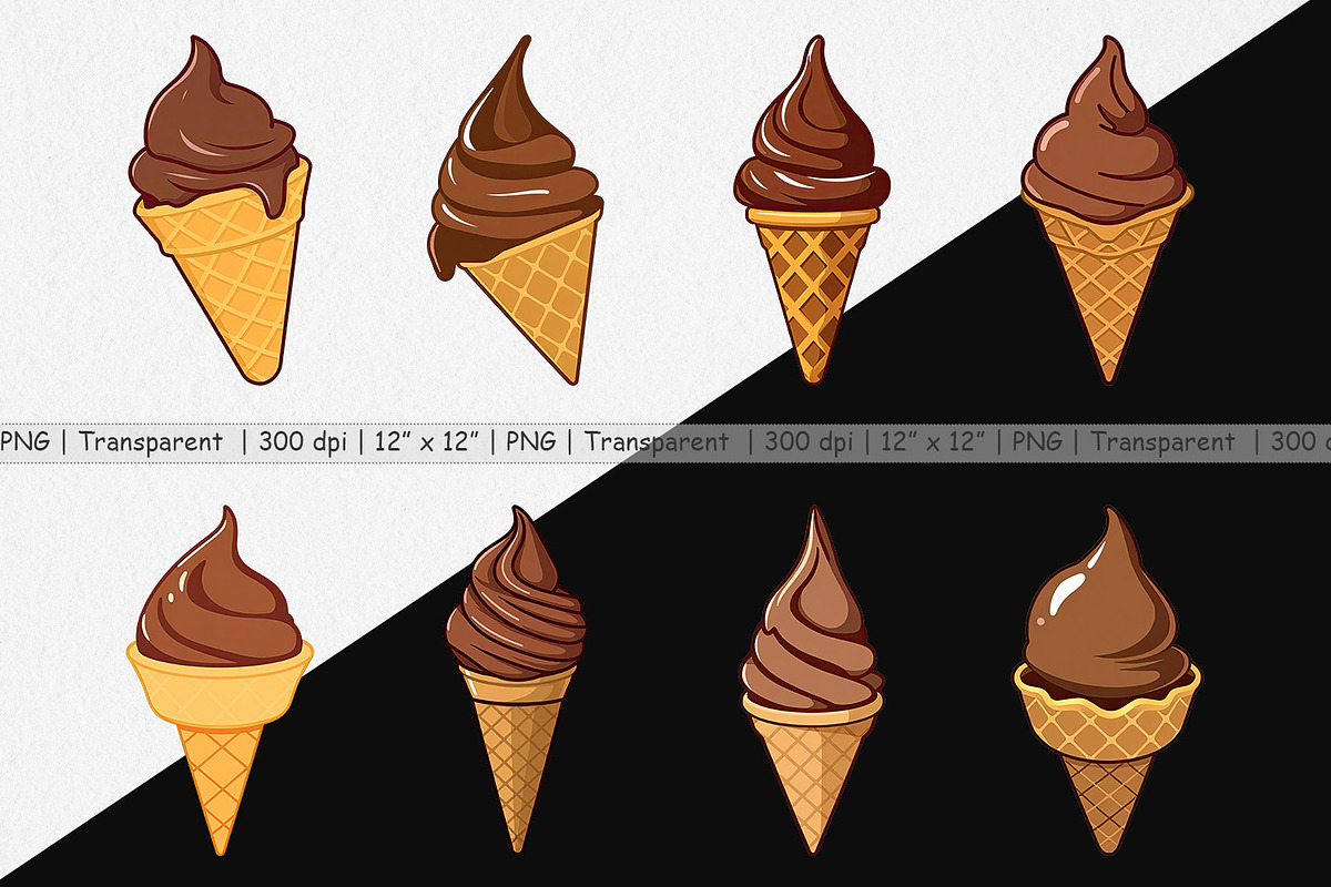 Chocolate Ice Cream Clipart, an Object Graphic by Artnoy (Photo 2 of 5)