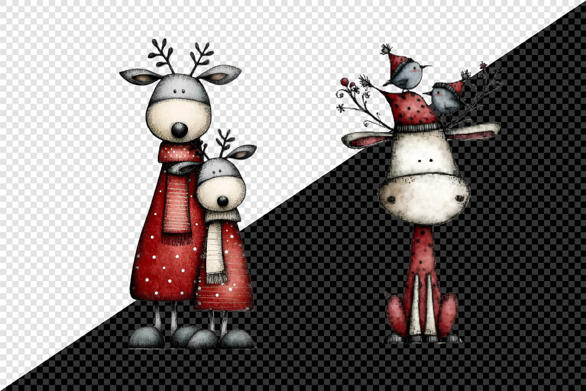 Whimsical Quirky Deer Clipart Bundle, an Illustration by Creative Art (Photo 11 of 12)