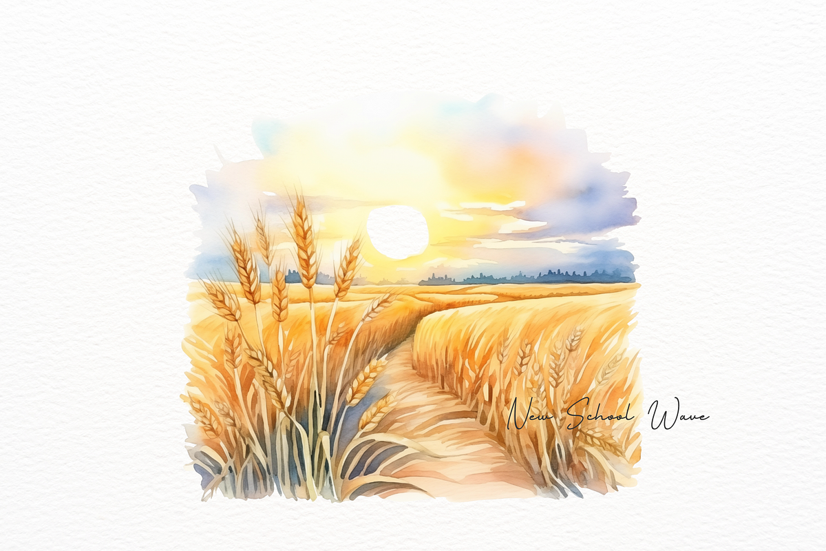 Watercolor Golden Wheat Field, a Food Illustration by New-School-Wave (Photo 4 of 5)